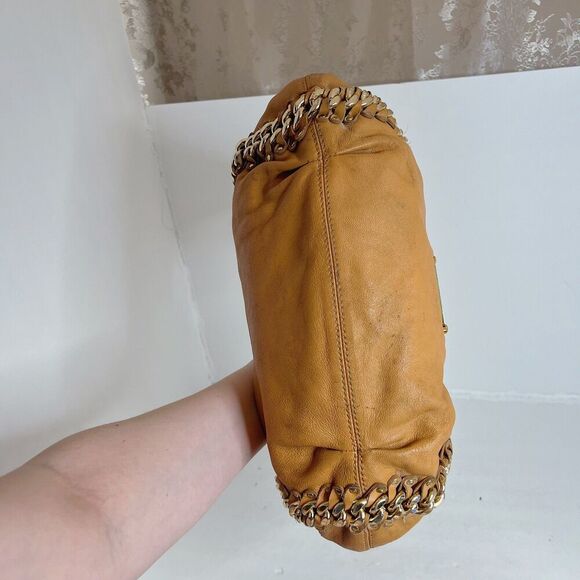 Michael Kors y2k Vintage ID Chain Hobo Bag Tan Light Brown Shoulder Bag - Picture 5 of 13